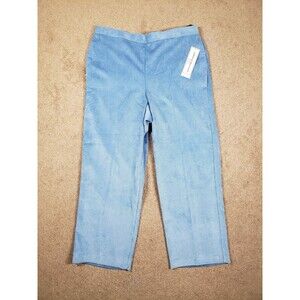 Alfred Dunner Classic Fit Swiss Chalet Sleek Corduroy Women's Pants Sz 16P Blue